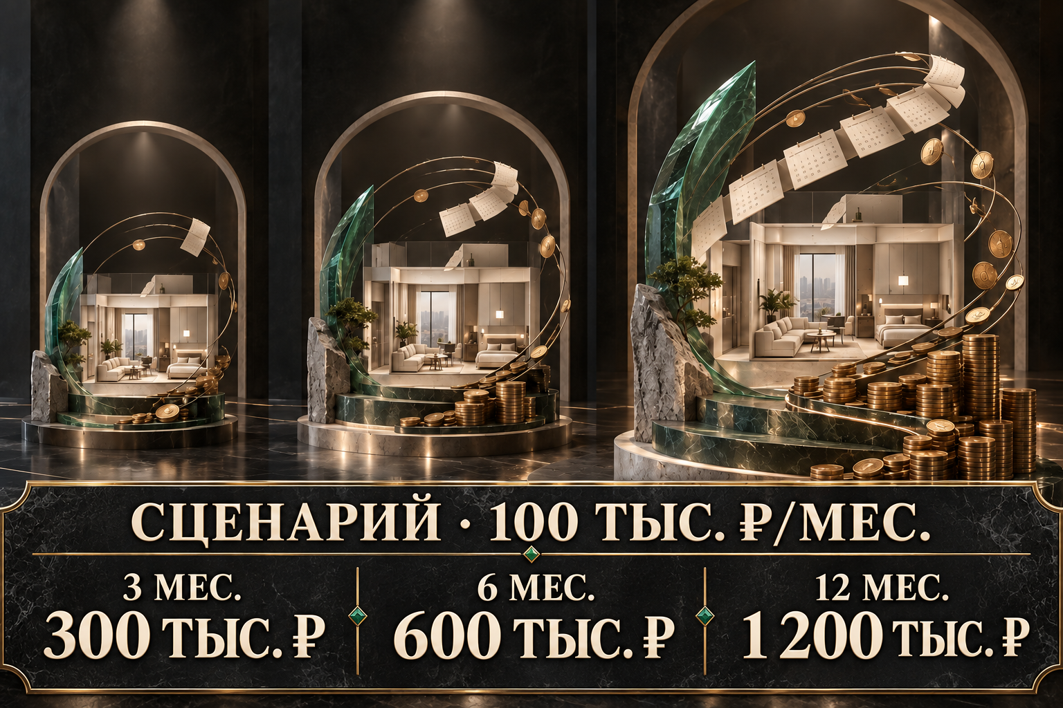 При условных расходах 100 тысяч рублей в месяц задержка на 3, 6 и 12 месяцев добавит 300, 600 и 1200 тысяч рублей расходов