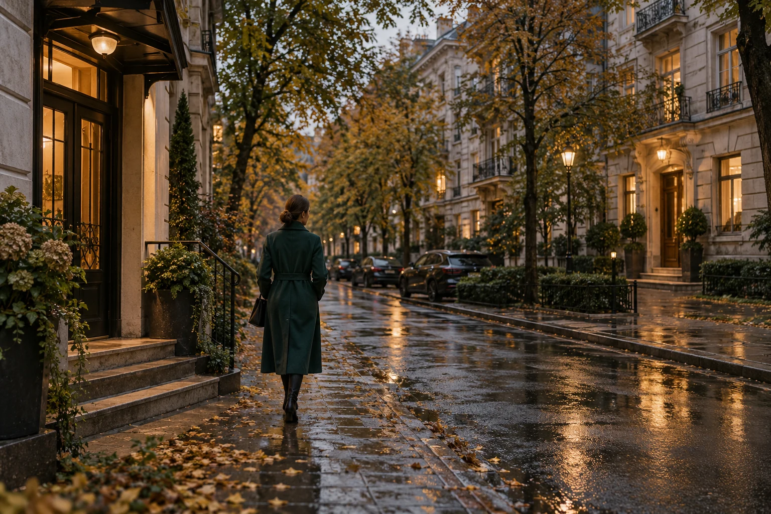 Тихая московская улица с двумя жилыми домами в одном районе